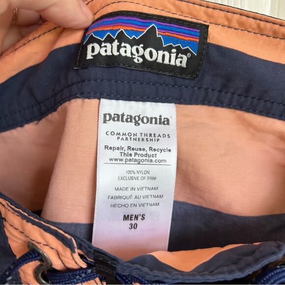Patagonia Men’s Striped Board Swim Shorts - Picture 5 of 6